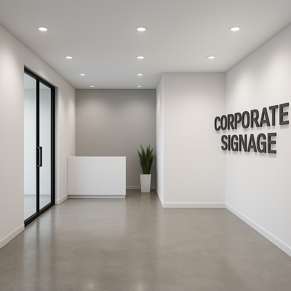 Freshly painted modern commercial office lobby with crisp white walls